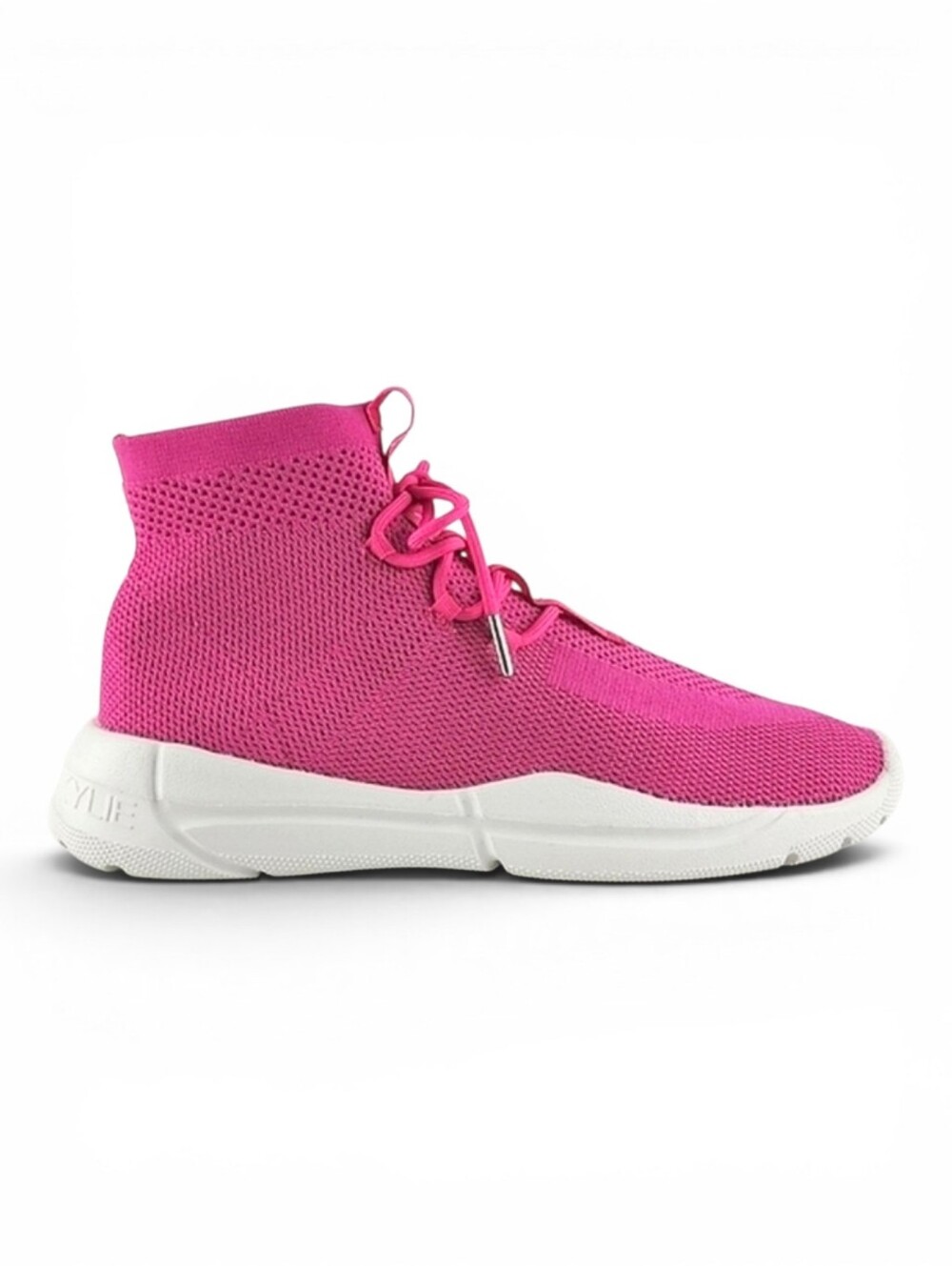 Kendall + Kylie Women's Pink Knit Lace Up Athletic Sneakers Pink 9-9.5